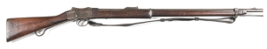 INDIAN ISSUE ENFIELD MK4 LONG LEVER MARTINI HENRY SERVICE RIFLE: 450x577Cal; 33.2" barrel; g. bore with clear rifling; std sights & bayonet stud to front band; action marked with a ROYAL CYPHER, V.R. ENFIELD 1887 IV-1; g. profiles & clear markings; soft g