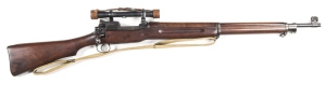 ENFIELD P14 B/A SNIPER RIFLE: 303 Cal; 5 shot mag; 26" barrel; g. bore; std sights plus scope marked SIGHT TELESCOPIC PATT 1918 (AUST) AOC over V 1944 DáD; lhs of breech has AUSTRALIAN á within a D; side rail has á & inspection stamps; vg profiles & clear