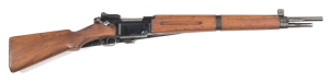 FRENCH MAS. 36 B/A SERVICE RIFLE: 7.5x54 MAS; 5 shot mag; 22.5" barrel; g. bore; std sights & bayonet fitted in a tube under the barrel; lhs of action marked MAS MLE 1936 & s/n L26006; vg profiles & clear markings; vg blacked finish to all metal with mino