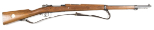 SWEDISH MODEL 1896 MAUSER INFANTRY RIFLE: 6.5x55 Cal; 5 shot mag; 28.5" barrel; g. bore; std sights & fittings; breech marked with ROYAL CYPHER , CARL GUSTAFS STADS GERARSFAKTORI & dated 1915; g. profiles & clear markings; thinning blue finish to barrel &