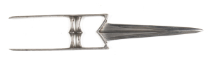 INDIAN KATAR, C. 1820: g. 9½" double edged, fullered blade with Armour piercing point & silver polished patina; plain hilt of characteristic form; g. cond. L/R