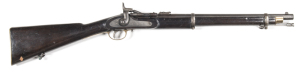 I. HOLLIS & SONS COMMERCIAL SNIDER FULL STOCKED CARBINE: 577 Cal; 18½" barrel;f. bore; std carbine type sights; lock plate marked with HOLLIS round Trade mark & inscribed ISAAC HOLLIS & SONS 1869; fitted with the early MKI breech; brass regulation furnitu