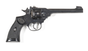 WEBLEY & SCOTT MV IV TARGET R/F REVOLVER: 22LR Cal; 6 shot fluted cylinder; 153mm (6") barrel; g. bore; std sights; WEBLEY & SCOTT BIRMINGHAM to top barrel flat; Cal markings & MADE IN ENGLAND to edges of top strap; W&S trade mark to lhs of barrel lug; sh