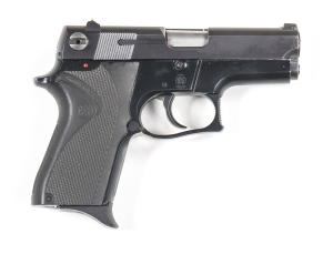 SMITH & WESSON MODEL 6904 S/A PISTOL: 9mm; 12 shot mag; 89mm (3½") barrel; g. bore; std sights; SMITH & WESSON address to lhs of slide; Trade mark to rhs of alloy frame; sharp profiles & clear markings; 98% matt blue finish remains to slide; blacked finis