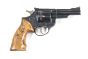 SPANISH ASTRA 357 DA REVOLVER: 357 Magnum; 6 shot fluted cylinder; 102mm (4") barrel; g. bore; std sights; Astra Trade mark to rhs of frame; Cal markings to both sides of the barrel; g. profiles & clear markings; 90% original blue finish to revolver with