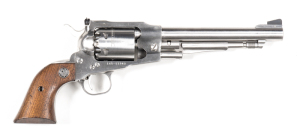 RUGER OLD ARMYSTAINLESS STEEL PERCUSSION REVOLVER: 44ML; 6 shot non-fluted cylinder; 190mm (7½") barrel; exc bore; unfired; std sights; Ruger address to barrel & RUGER OLD ARMY to lhs of frame; satin finish to all metal with a few minor marks; exc Ruger w