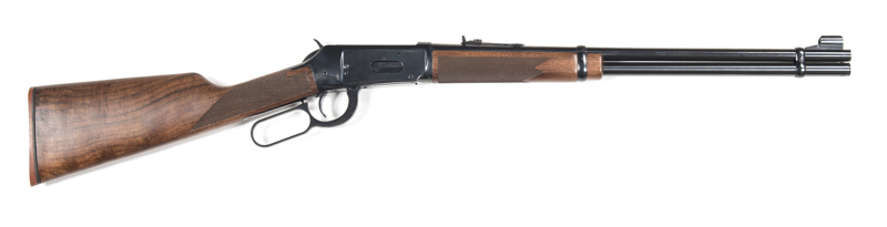 WINCHESTER BIG BORE MODEL 94 XTR L/A SPORTING RIFLE: 375 Win BB; 6 shot mag; 20" barrel; fine bore; std sights, barrel address & Cal markings; rifle is “almost as new” with a few v.minor marks; full blue finish & exc stock with chequered wrist & forend; g
