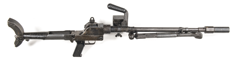 GRANATBUSCHSE 39 GERMAN WWII BN.Z. S/SHOT GRENADE LAUNCHER RIFLE: 7.92mm; 24” barrel; fitted with carry handle & pistol grip, bi-pod, muzzle break, padded shoulder butt; breech marked BNZ 1940 BRB 39 14013; blacked finish to all metal, thinning in various