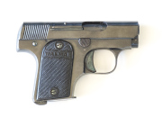 WALMAN VEST POCKET S/A PISTOL: 25 ACP; 5 shot mag; 51mm (2") barrel; g. bore; no sights, just fitted with a sighting groove to top of slide; Walman markings & trade mark to lhs of slide; g. profiles & clear markings; retaining 95% original blacked finish;