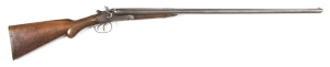 BELGUM D/B HAMMER CAPE GUN: 12G & 7.5 X 54; 30” barrels, tight on the face; f. bores; dovetail front sight & 3 leaf express rear sights fitted to a machine cut top rib; plain locks & t/guard; slight wear to profiles; grey finish to all metal; f to g pisto