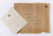 VICTORIA - Frank Stamps: "Opening Of The Parliament Of The Commonwealth of Australia" illuminated lithographed invitation addressed to "Mrs Barnes of Barry Street, near Gratton Street, Carlton" with original franked envelope and programme. - 2