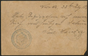 FIJI - Postal History: 1896 (July 22) use of 1d Postal Card to Italy with 'LEVUKA/25/JLY/96' cds, on the reverse 'KAISERLICH DEUTSCHES KONSULAT/(ARMS)/IN LEVUKA FIJI' cachet in blue, Rome arrival datestamp, card with short corner. Scarce origin/destinati - 2