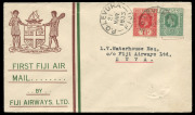 FIJI - Postal History: EARLY FLIGHT COVERS: 14 July 1930 Lautoka - Suva (2, one signed by the pilot); 14 July 1930 Lautoka - Nausori; 17 March Suva - Lautoka; 21 March 1933 Levuka - Suva & 13 April 1933 Suva - Buca Bay. All are Fiji Airways or Fiji Air L - 5