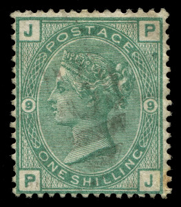 GREAT BRITAIN: 1873-80 (SG.143-50) Large Coloured Corner Letters Wmk Spray 3d rose Plates 11 to 20 complete (ex Pl.12 & 17; Pl.16 internal fault), 6d grey Plates 13 to 17 complete plus Pl.17 WATERMARK INVERTED,� 1/- green Plates 8 to 13 including Pl. 9 deep green; condition a bit variable, generally good to fine, Cat.�2450+. (19).