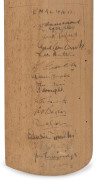 AUSTRALIA v ENGLAND - FIRST TEST, BRISBANE 1946 A junior size bat (73cm length) used to collect the signatures of the Australian and English teams, assembled in Brisbane for the first post-War Ashes Test Match. This was the first in a five match series, w - 3