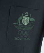 2000 OLYMPICS AUSTRALIAN WOMENS BLAZER deep green, with embroidered Australian Coat-of-Arms, Olympic Rings & "SYDNEY 2000" on pocket. In "as new" condition. The blazer was designed to be worn to all official functions. - 2