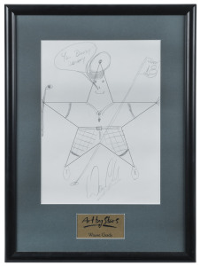 WAYNE GRADY "Art By Stars" pencil sketch with nice signature bottom centre, 29 x 21cm