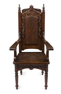 School of Robert Prenzel carver chair, blackwood, early 20th century