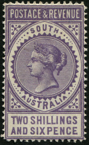 SOUTH AUSTRALIA: 1886-96 (SG.195a) 2/6 mauve ("POSTAGE & REVENUE") perf.11½, fresh MLH. 