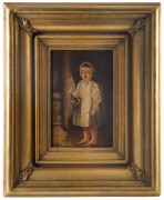 ARTIST UNKNOWN, (19th century), Yawning Child, oil on canvas, period gilt frame, 24cm x 16cm - 4