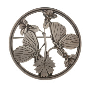 GEORG JENSEN Sterling silver brooch with butterflies and flowers, stamped "George Jensen sterling Denmark 283", 5.5cm diameter, 25 grams - 2