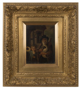 ARTIST UNKNOWN (19th century, Dutch), six paintings, oil on tin, later gilt frames, ​21 x 15cm each - 14