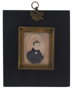 An antique portrait miniature, inscribed verso "Ob! are!!!, 1833 Aged 18", ​17.5 x 15.5cm overall