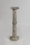 An antique pedestal, carved and barley twist column, 19th century, ​100cm high