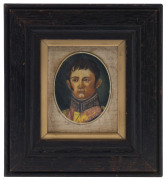 A military miniature portrait of an officer, 19th century, ​15 x 13.5cm overall - 2
