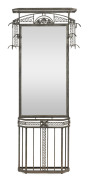 A French Art Deco wrought iron hall stand with floral motif, circa 1925, 192cm high, 83cm wide, 17cm deep