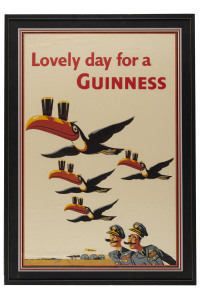GUINNESS advertising poster "Lovely Day For A Guinness", 20th century, Guinness Museum issue with artwork by JOHN GILROY, originally issued in 1955. framed and glazed 86 x 62cm overall