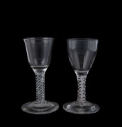 Two Georgian air twist stem glasses, mid 18th century, ​12.5cm high