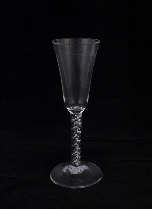 An air twist stem wine glass, 19th century, 20cm high