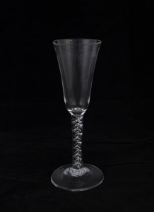 An air twist stem wine glass, 19th century, 20cm high