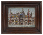 An Italian micro-mosaic panel of the Basilica San Marco in Venice, 19th century, original framing, panel 20 x 26cm, 30.5 x 36cm overall