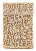 A Chinese carved ivory card case, 19th century, ​11cm high