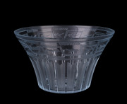 ORREFORS Swedish crystal bowl engraved by G&ouml;sta Elgstr&ouml;m, circa 1928, signed "OF, G.E. 75-28", 10cm high, 18.5cm diameter