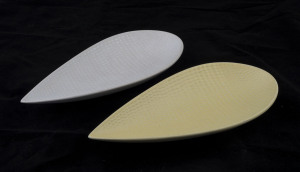 GUSTAVSBERG, two Swedish porcelain "Reptile" serving dishes designed by Stig Lindberg, circa 1950s, stamped "Gustavsberg, Sweden, Reptile 263", 27cm long