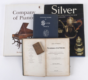 Five assorted books on silver, pianos etc
