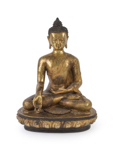 Sino-Tibetan seated Buddha statue, gilt bronze, most likely 20th century, 61cm high