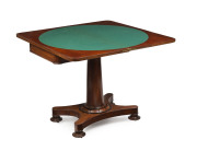 An English fold-over card table, mahogany, circa 1835, 75cm high, 92cm wide, 45cm deep (extends to 90cm deep) - 2