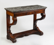 A Georgian mahogany console table with black marble top, early 19th century, 87cm high, 115cm wide, 46cm deep