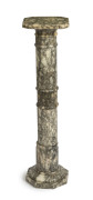 An Italian alabaster turned pedestal, late 19th century, ​99cm high, 25cm wide, 25cm deep