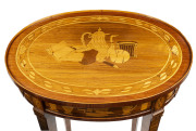 A French oval occasional table, kingwood with marquetry inlay, 20th century, ​73cm high, 60cm wide, 46cm deep - 2