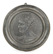 Grand Tour Roman Emperor plaques cast in pewter depicting NERO, TIBERIUS and GIAUS (CALIGULA), circa 1830, (3 items), 13cm diameter overall - 2