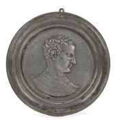 Grand Tour Roman Emperor plaques cast in pewter depicting NERO, TIBERIUS and GIAUS (CALIGULA), circa 1830, (3 items), 13cm diameter overall - 4