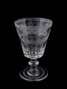 A Continental glass rummer engraved "Masimina Torrisan", French or Bohemian, 18th/19th century, 15cm high