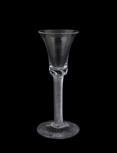 A Georgian wine glass with air twist stem, early 19th century, 15.5cm high
