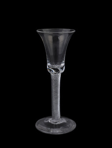 A Georgian wine glass with air twist stem, early 19th century, ​15.5cm high