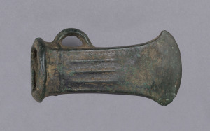 Celtic bronze age axe head, decorated on both sides, circa 3000 B.C. 11cm long